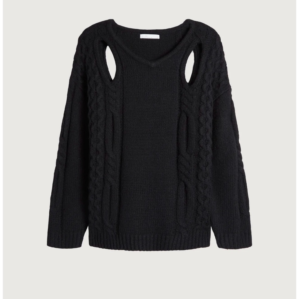 NEW Oak + Fort Black Cutout Sweater Size XXS - XS Black Oversized